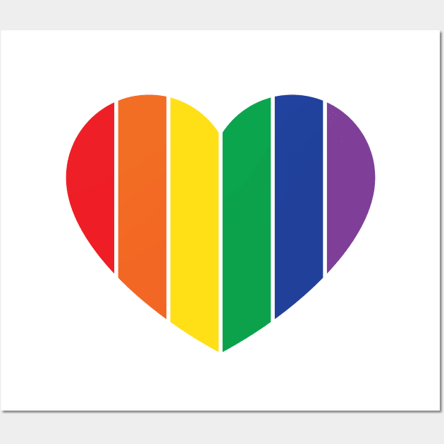 PRIDE Rainbow Heart Wall Art by hinoonstudio